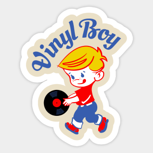 Vinyl Boy (text) Sticker